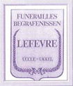 Logo des pompes funèbres Lefevre à Uccle, Bruxelles